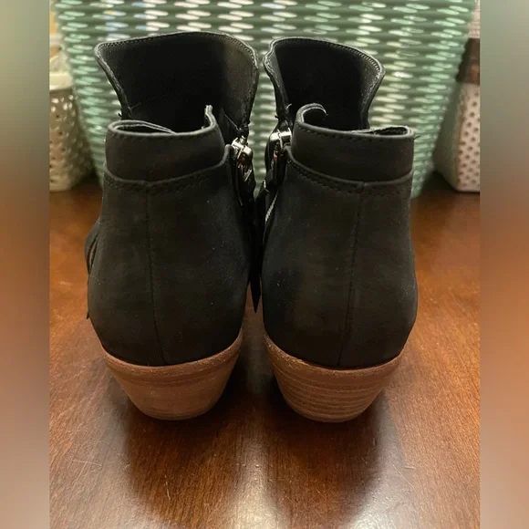 Sam Edelman Packer Bootie With Zipper - Black Nubuck Leather - Picture 7 of 8